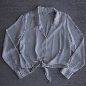 Wilfred Tie-Front Satin Top